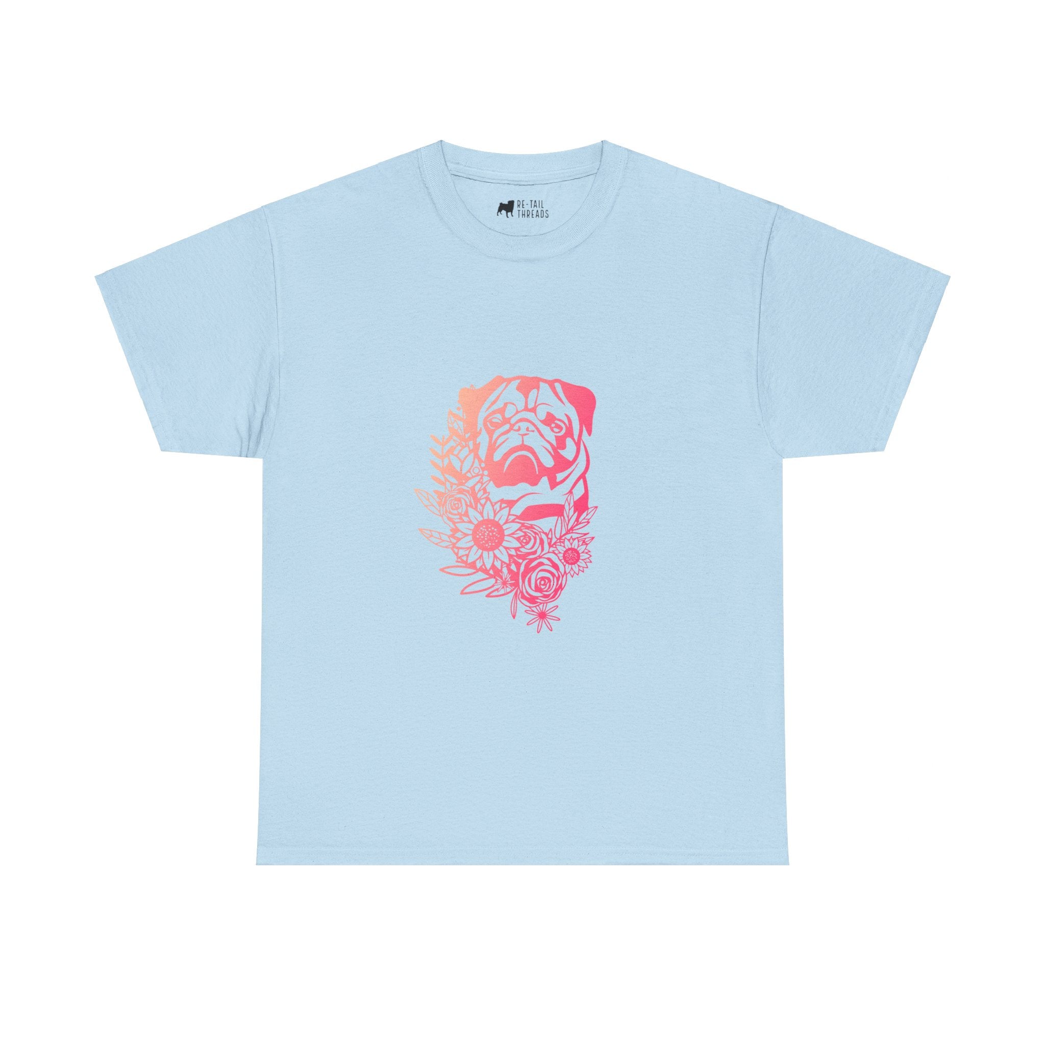 Pug T-Shirt: Pug With Flowers #3 Pug T-Shirt: Pug With Flowers #3