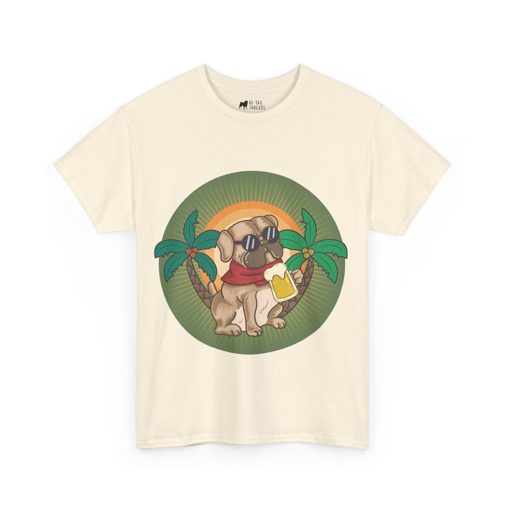 Pug T-Shirt: Pug & Palm Trees Pug T-Shirt: Pug & Palm Trees