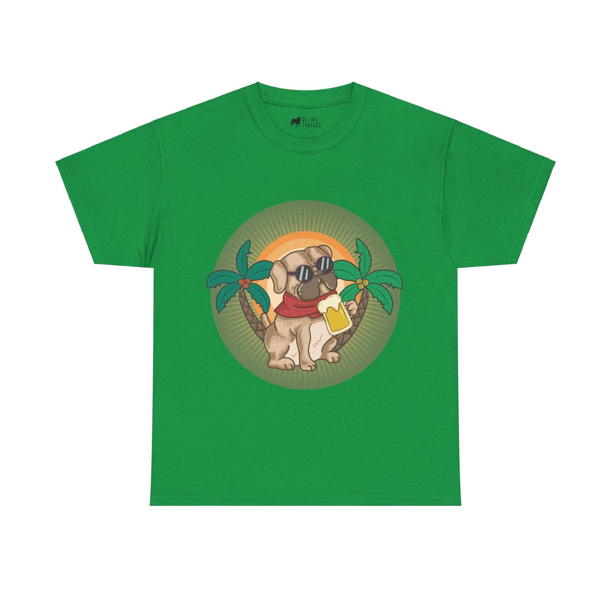 Pug T-Shirt: Pug & Palm Trees Pug T-Shirt: Pug & Palm Trees
