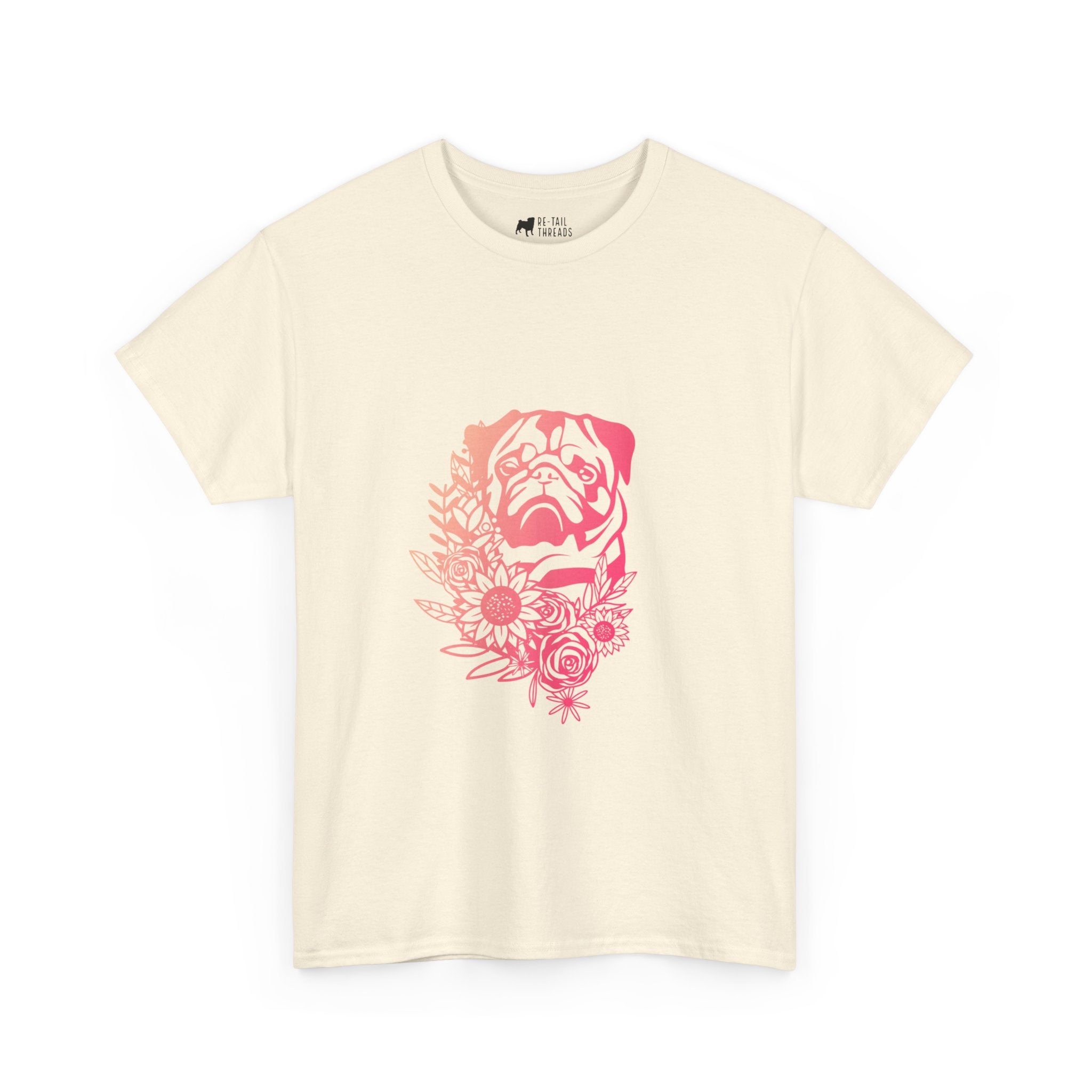 Pug T-Shirt: Pug With Flowers #3 Pug T-Shirt: Pug With Flowers #3