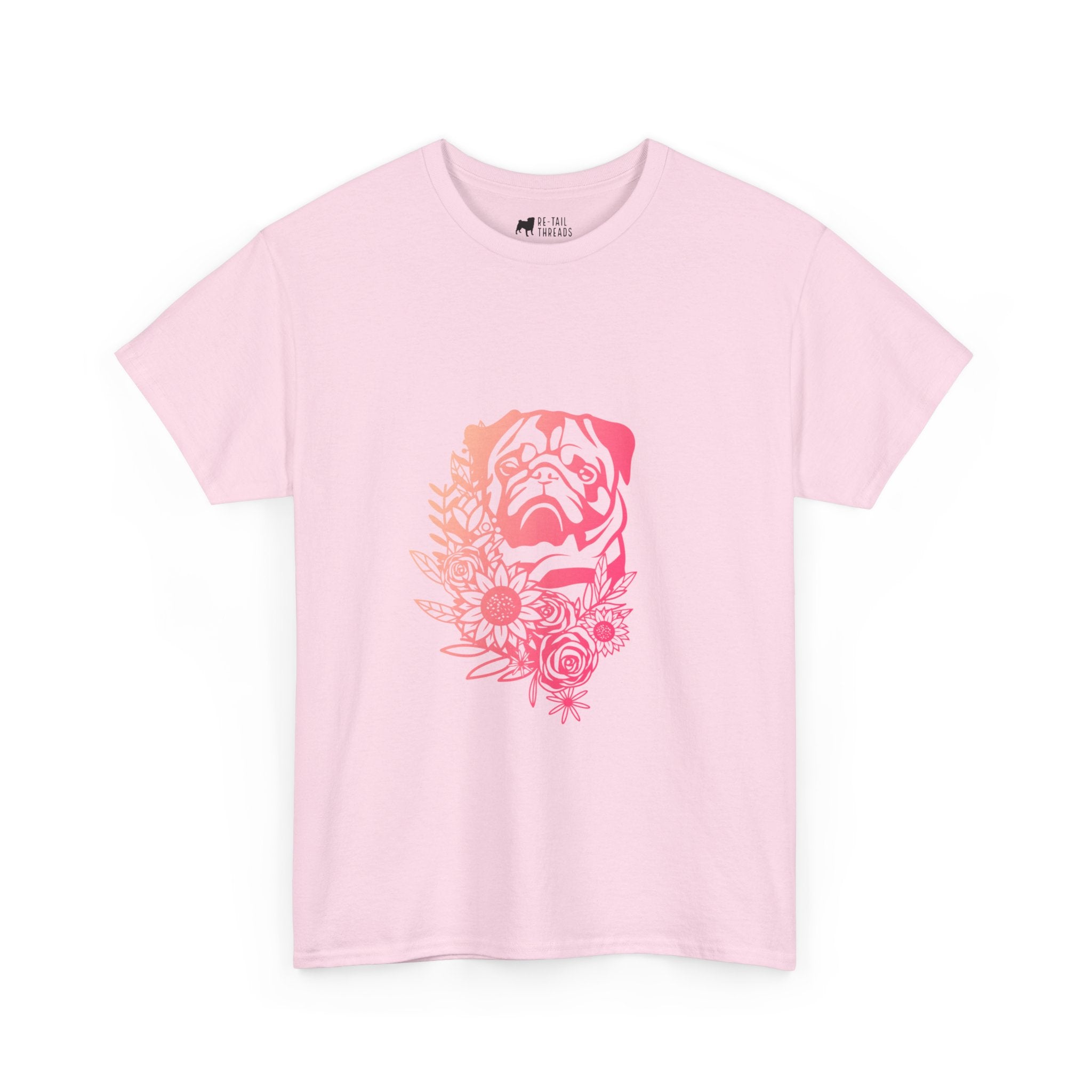 Pug T-Shirt: Pug With Flowers #3 Pug T-Shirt: Pug With Flowers #3