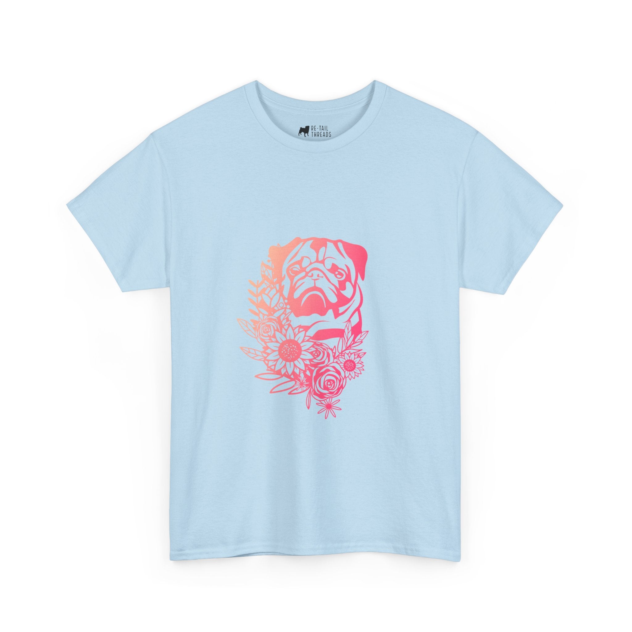 Pug T-Shirt: Pug With Flowers #3