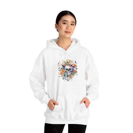 Halloween Hoodie: Skull and Flowers