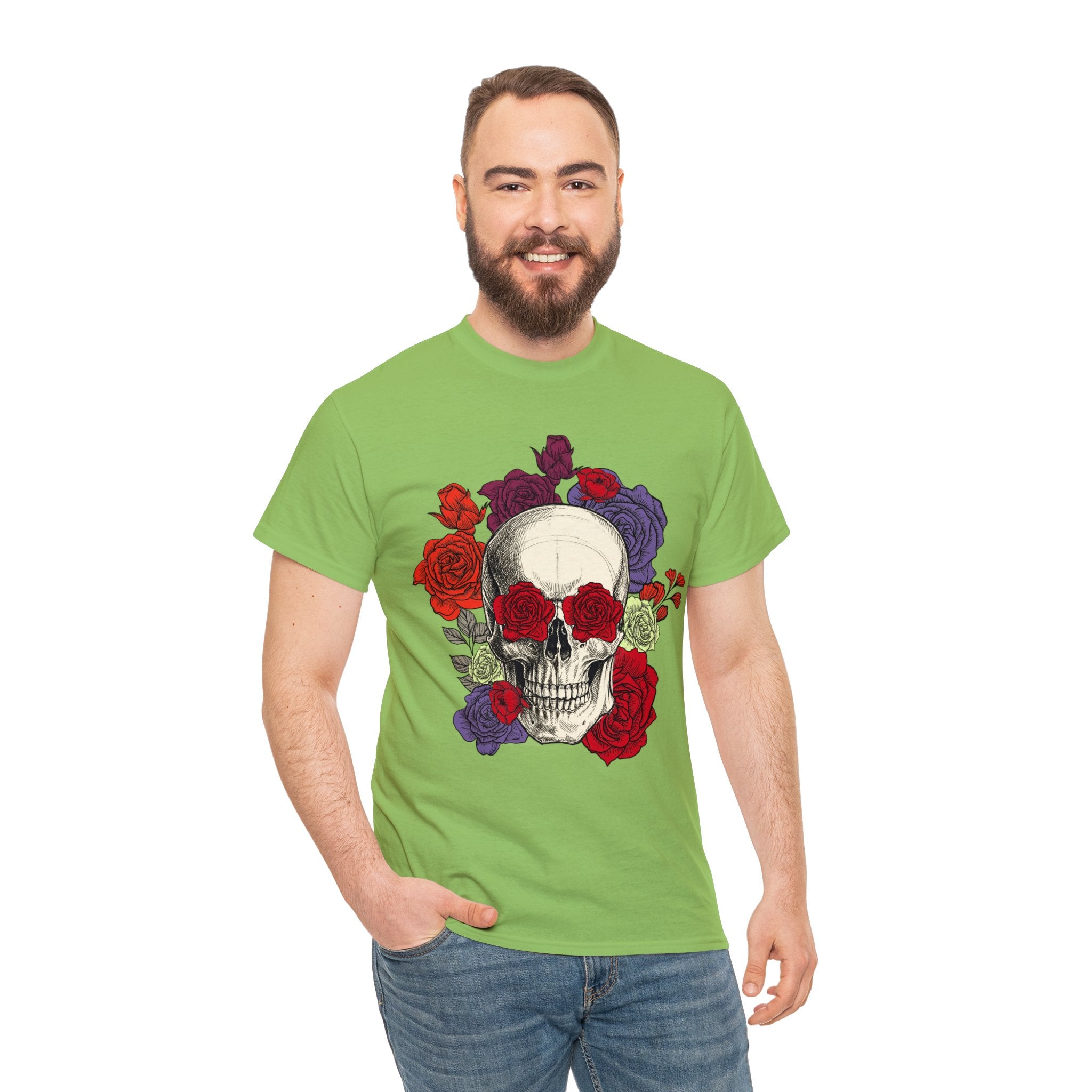 Skull T-Shirt: Skull with Roses