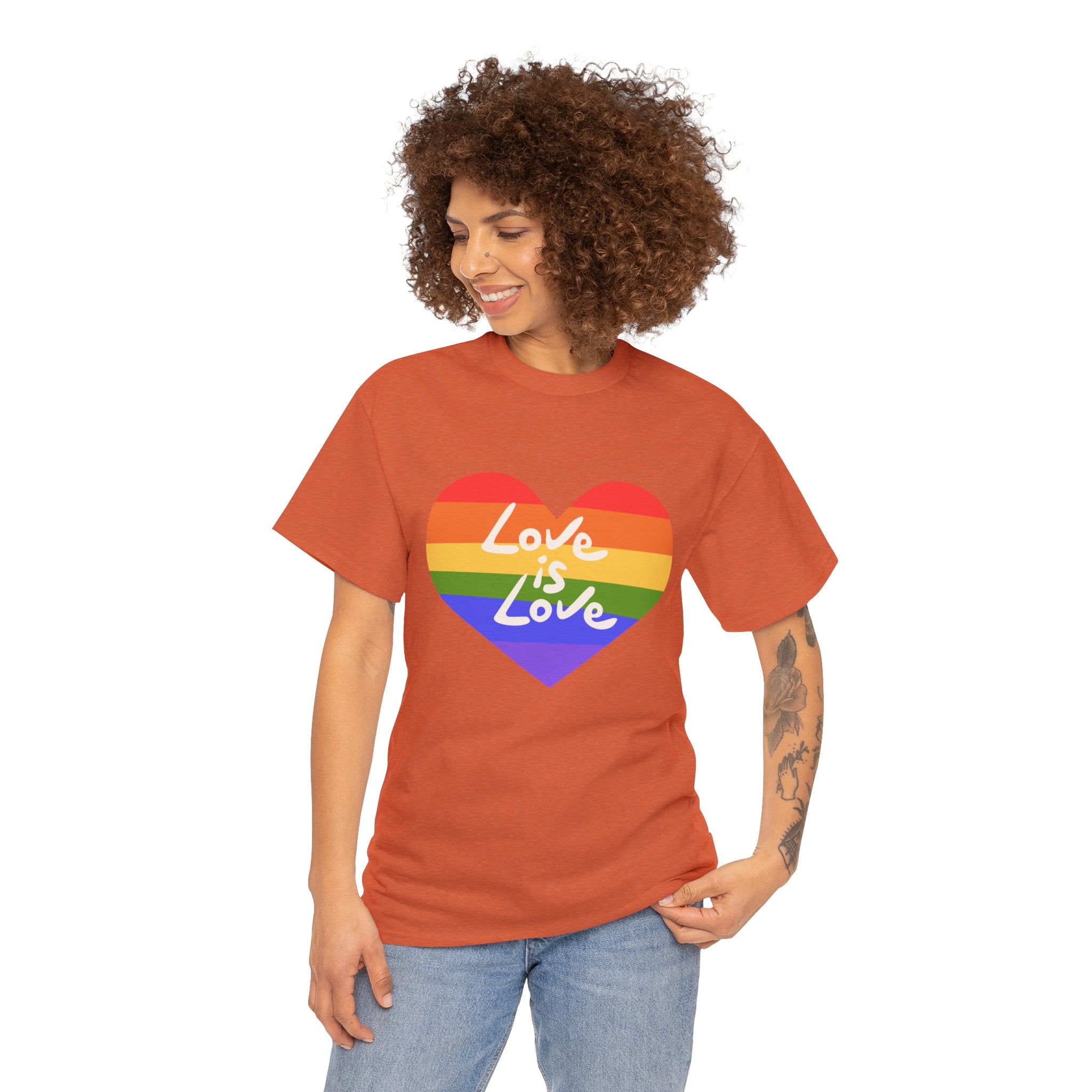 PRIDE T-Shirt: Love is Love Rainbow Heart