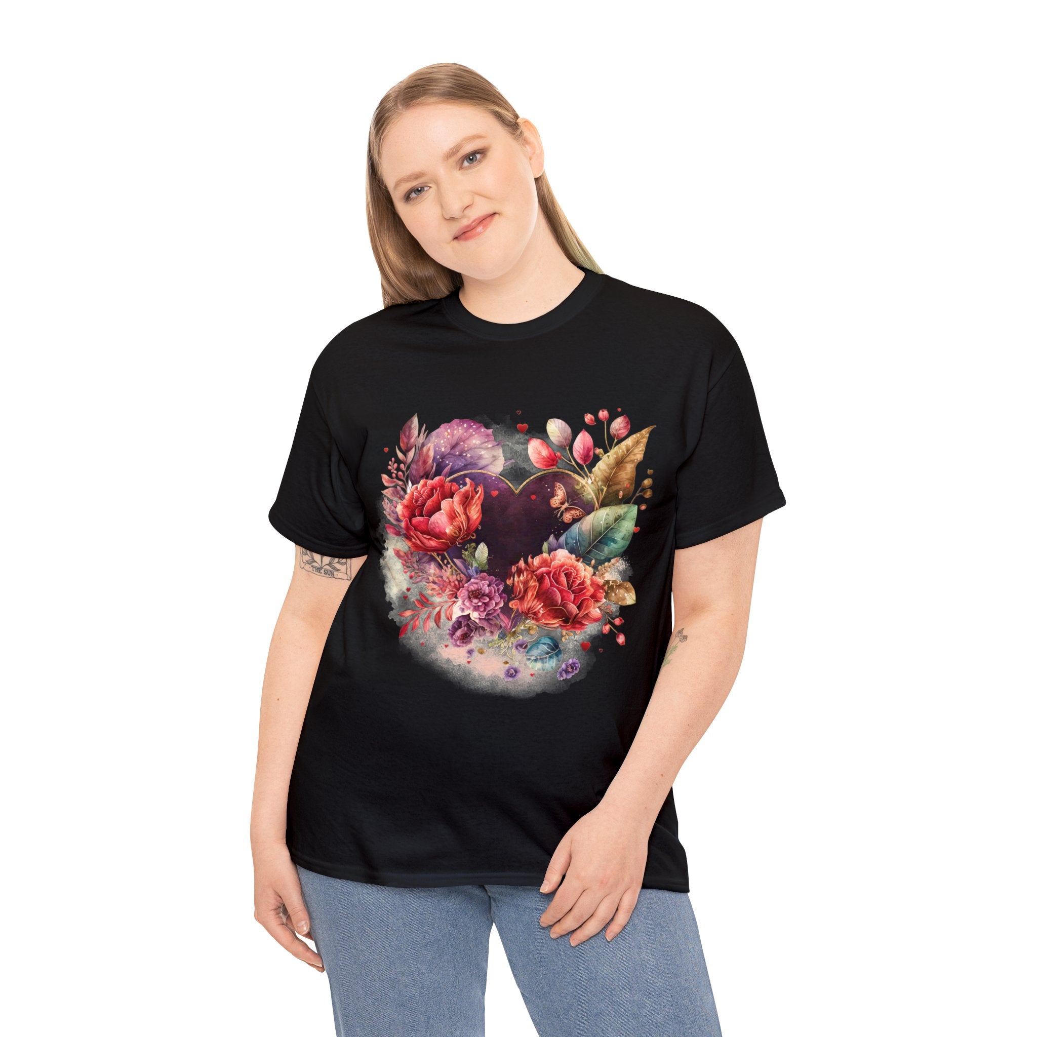 Love T-Shirt: Whimsical Heart with Roses