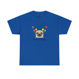 Christmas T-Shirt: Fa La La La La Pug with Ornaments & Antlers