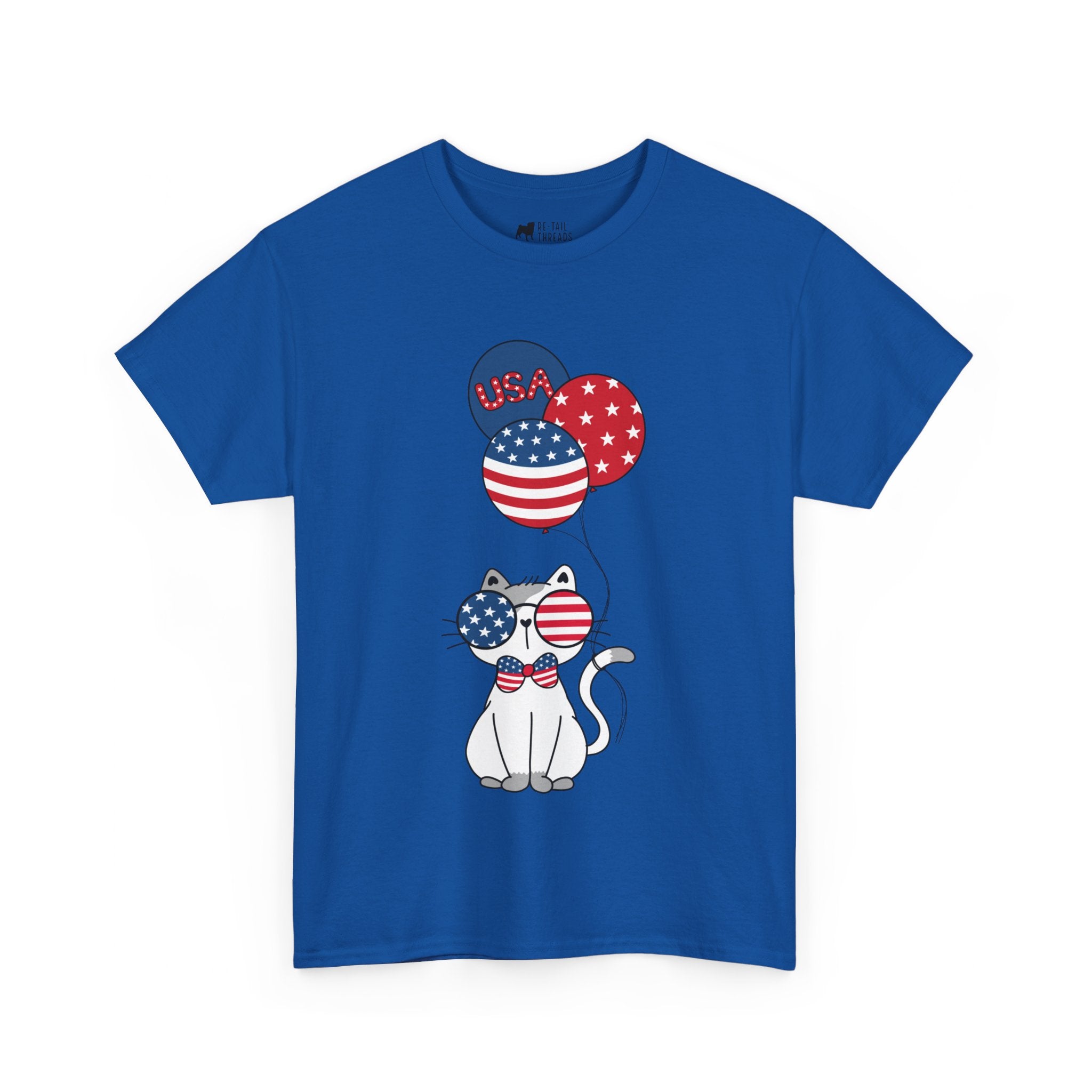 4th of July T-Shirt: Patriotic Cat Balloons