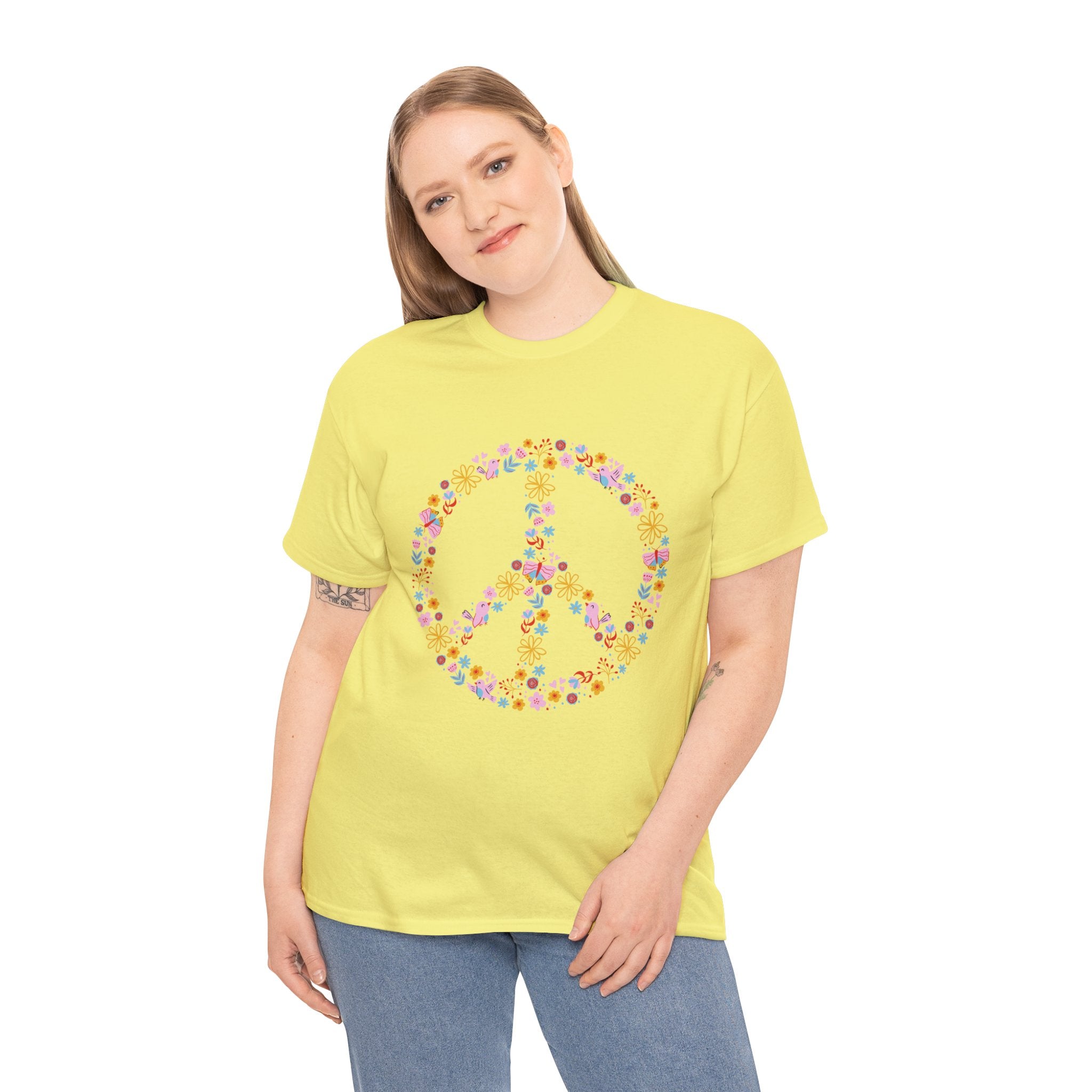 Summer T-Shirt: Flowery Peace Sign