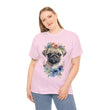 Pug T-Shirt: Pug with Flowers