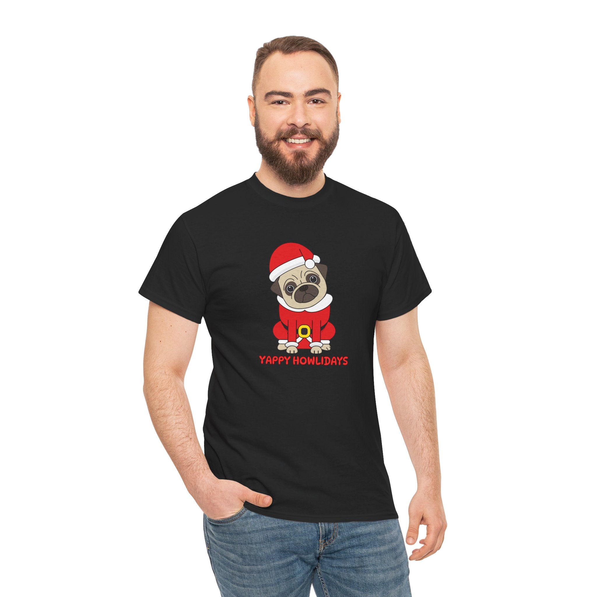 Christmas T-Shirt: Yappy Howlidays Pug