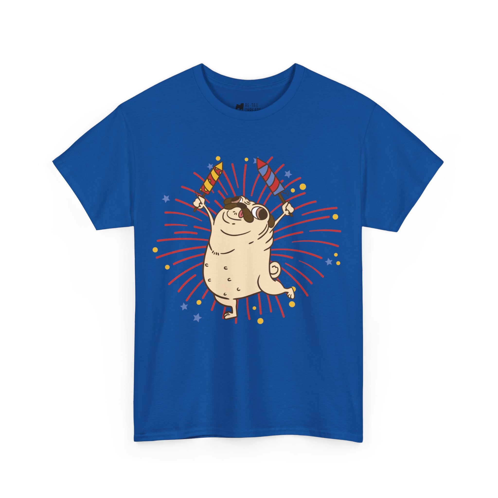 Pug T-Shirt: Pug Fireworks