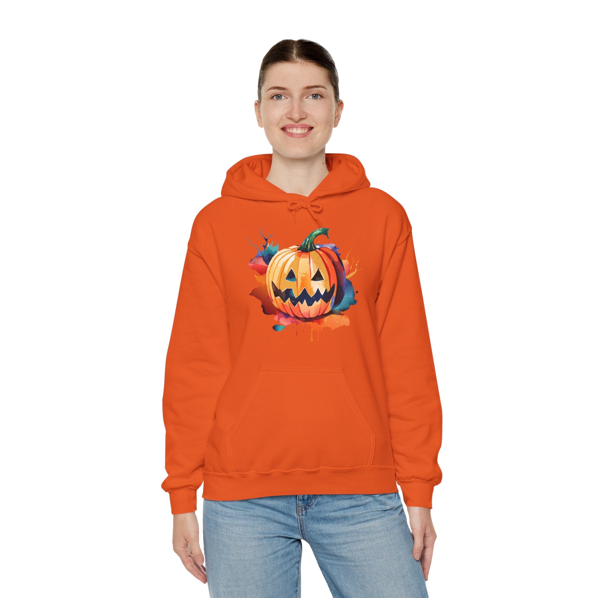 Halloween Hoodie: Watercolor Pumpkin