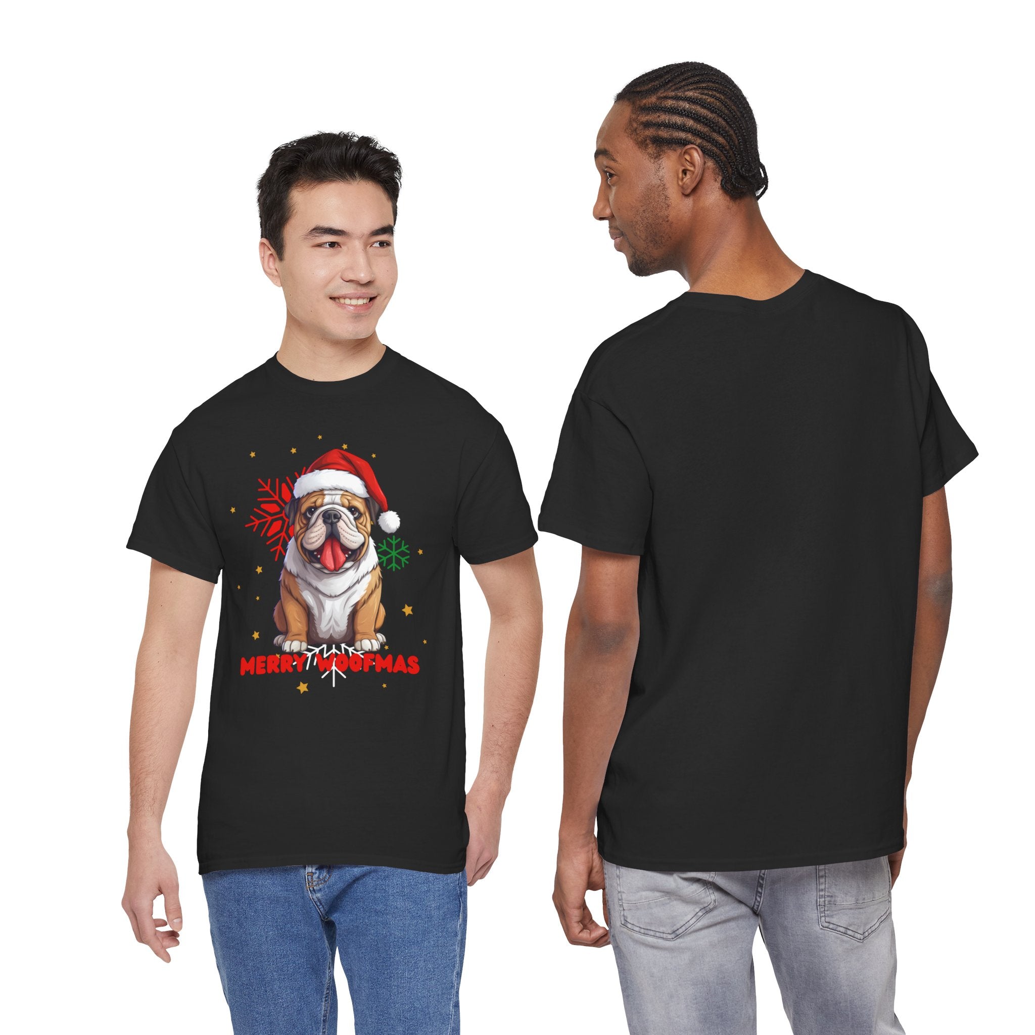 Christmas T-Shirt: Santa Hat English Bulldog