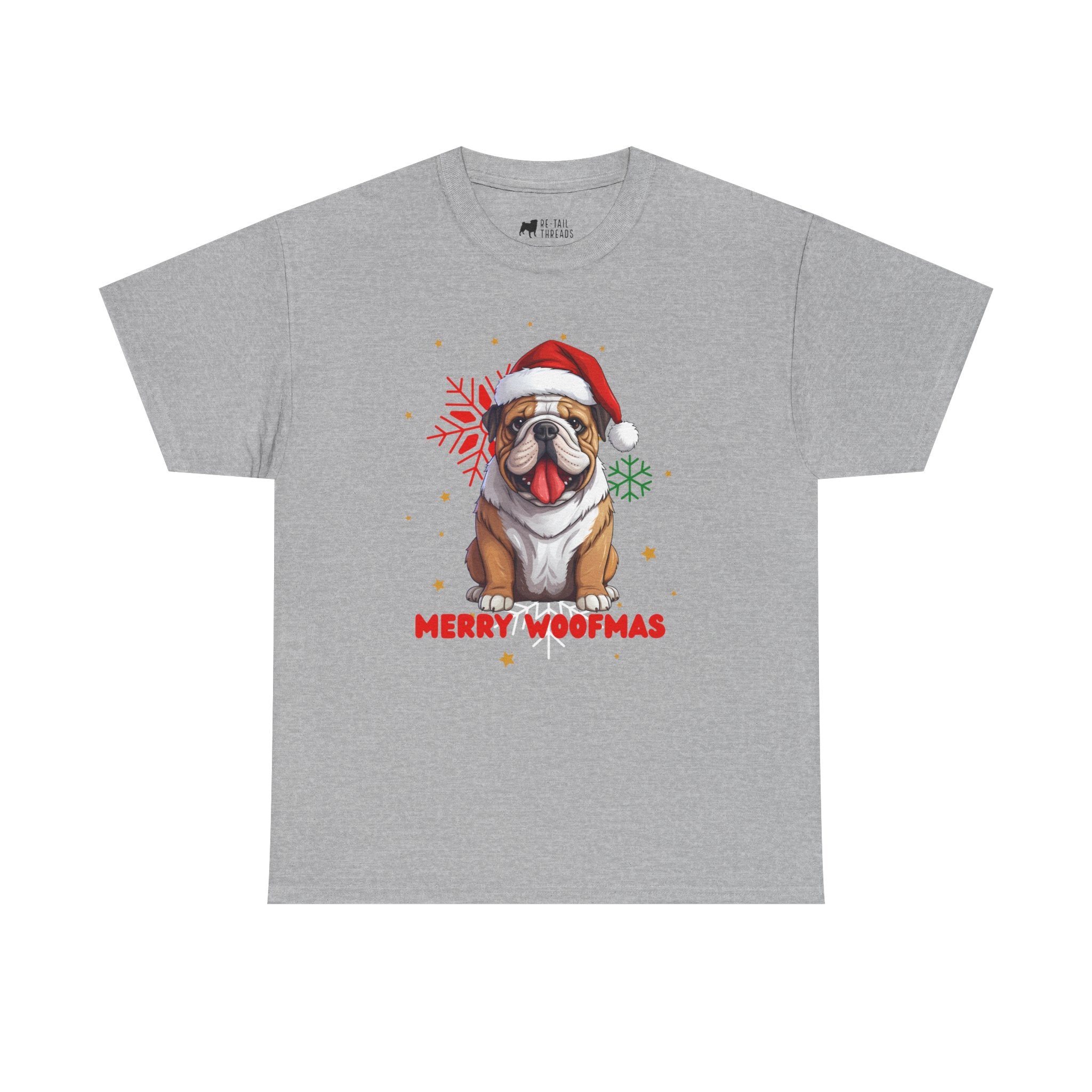 Christmas T-Shirt: Santa Hat English Bulldog