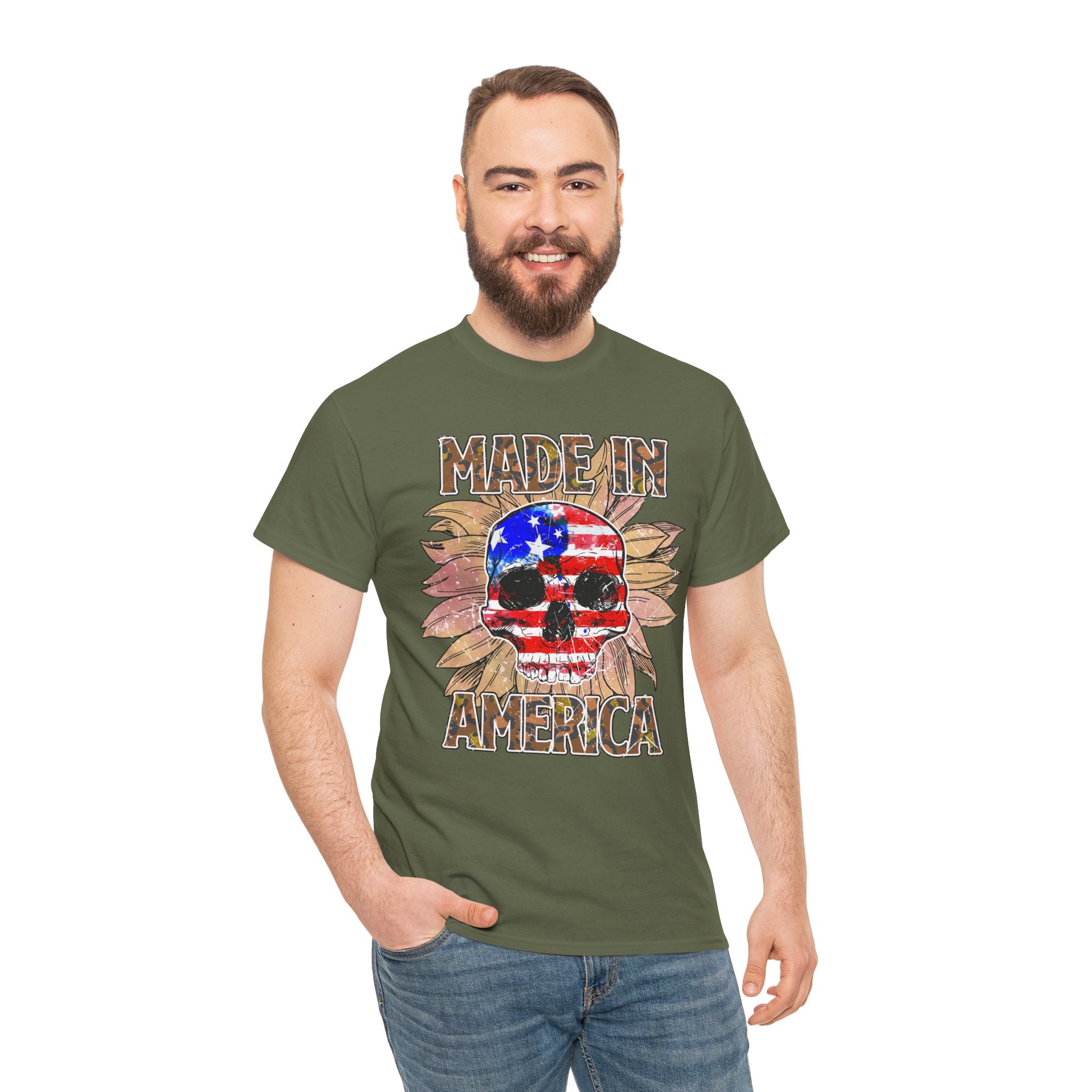 4th of July T-Shirt: Made in America Skull