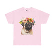 Pug T-Shirt: Pug With Flowers