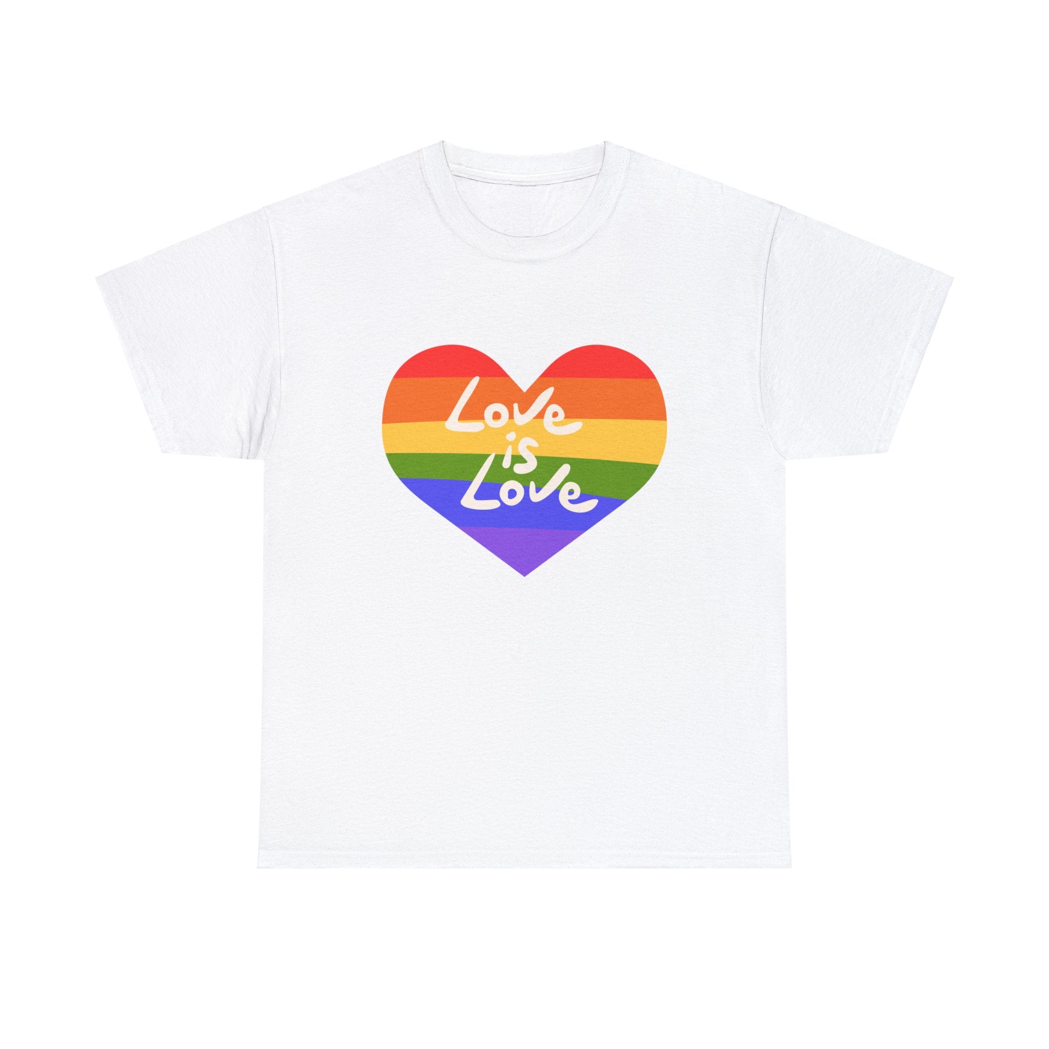 PRIDE T-Shirt: Love is Love Rainbow Heart