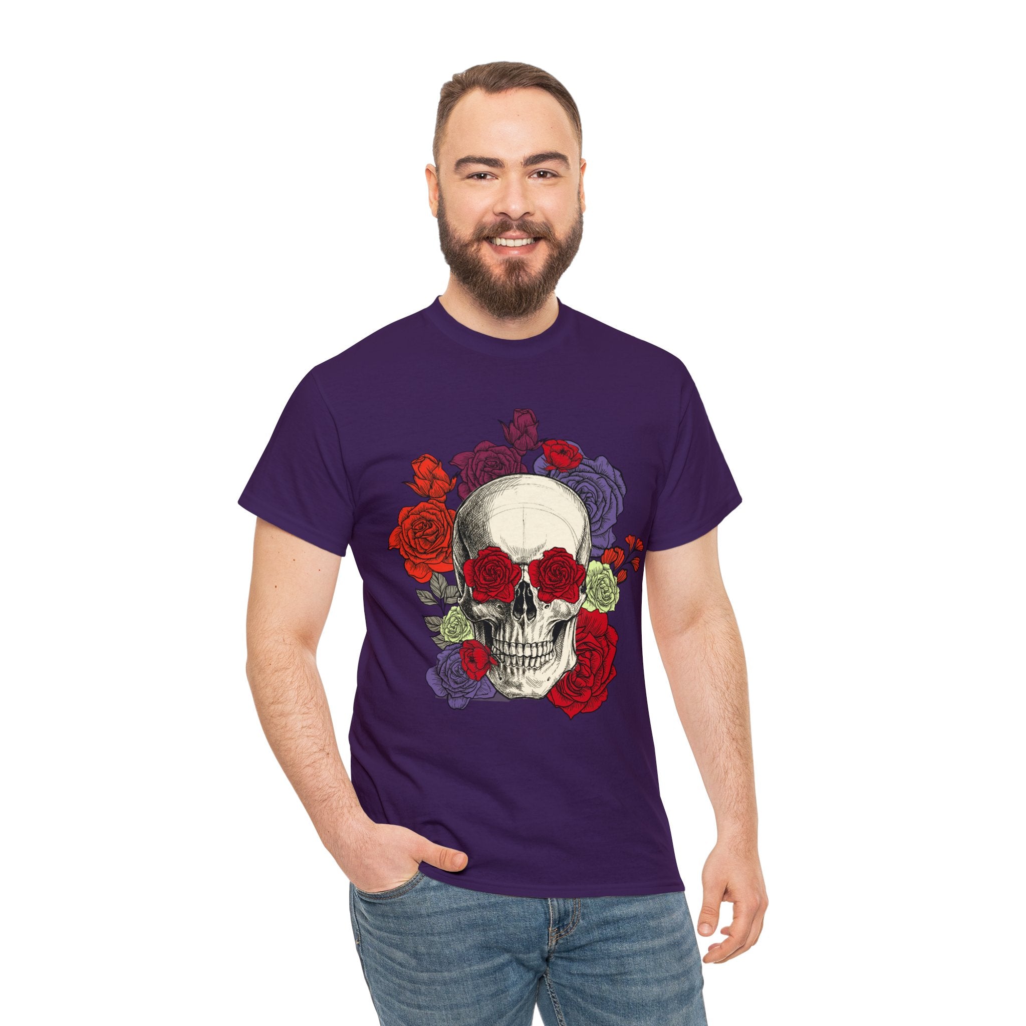 Skull T-Shirt: Skull with Roses