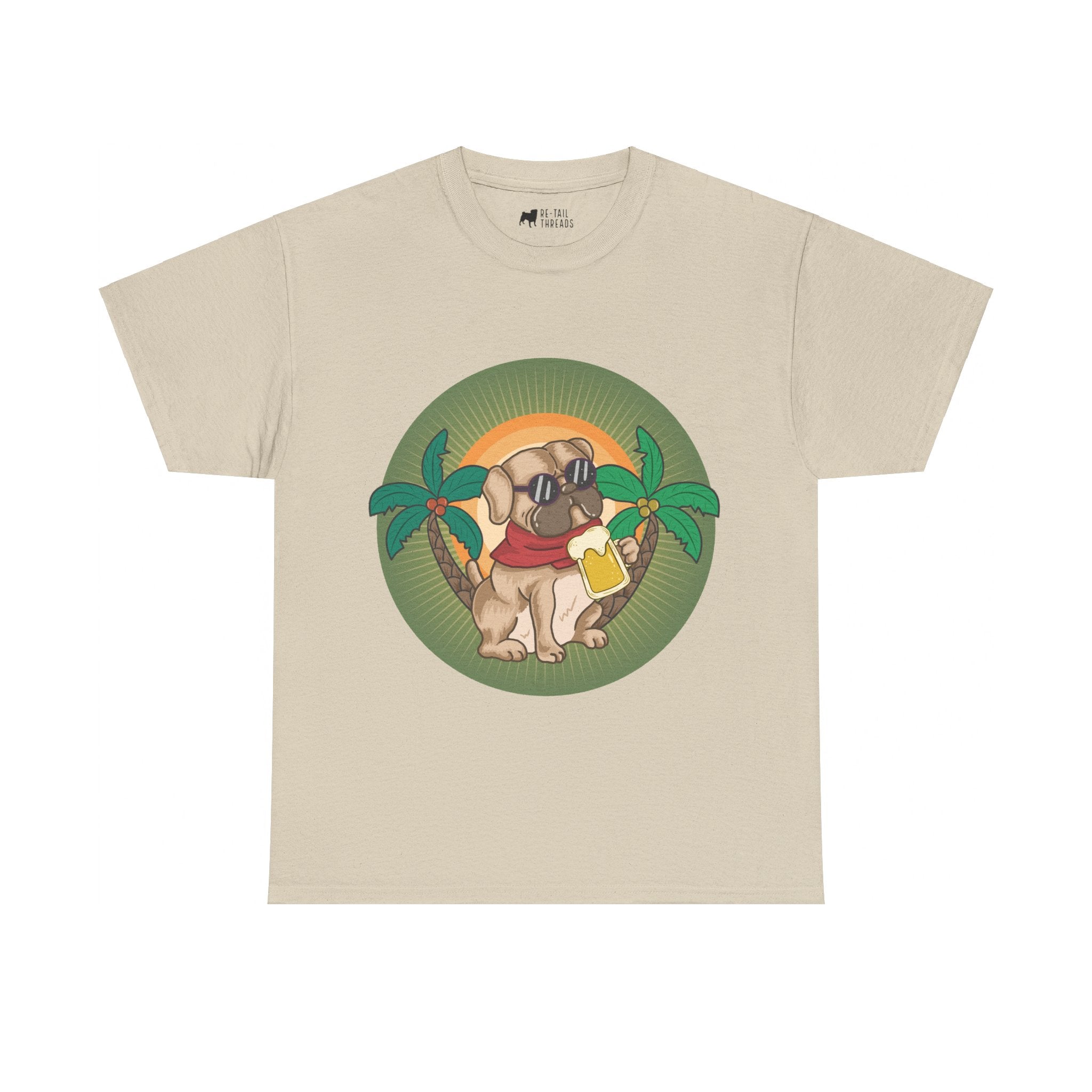 Pug T-Shirt: Pug & Palm Trees