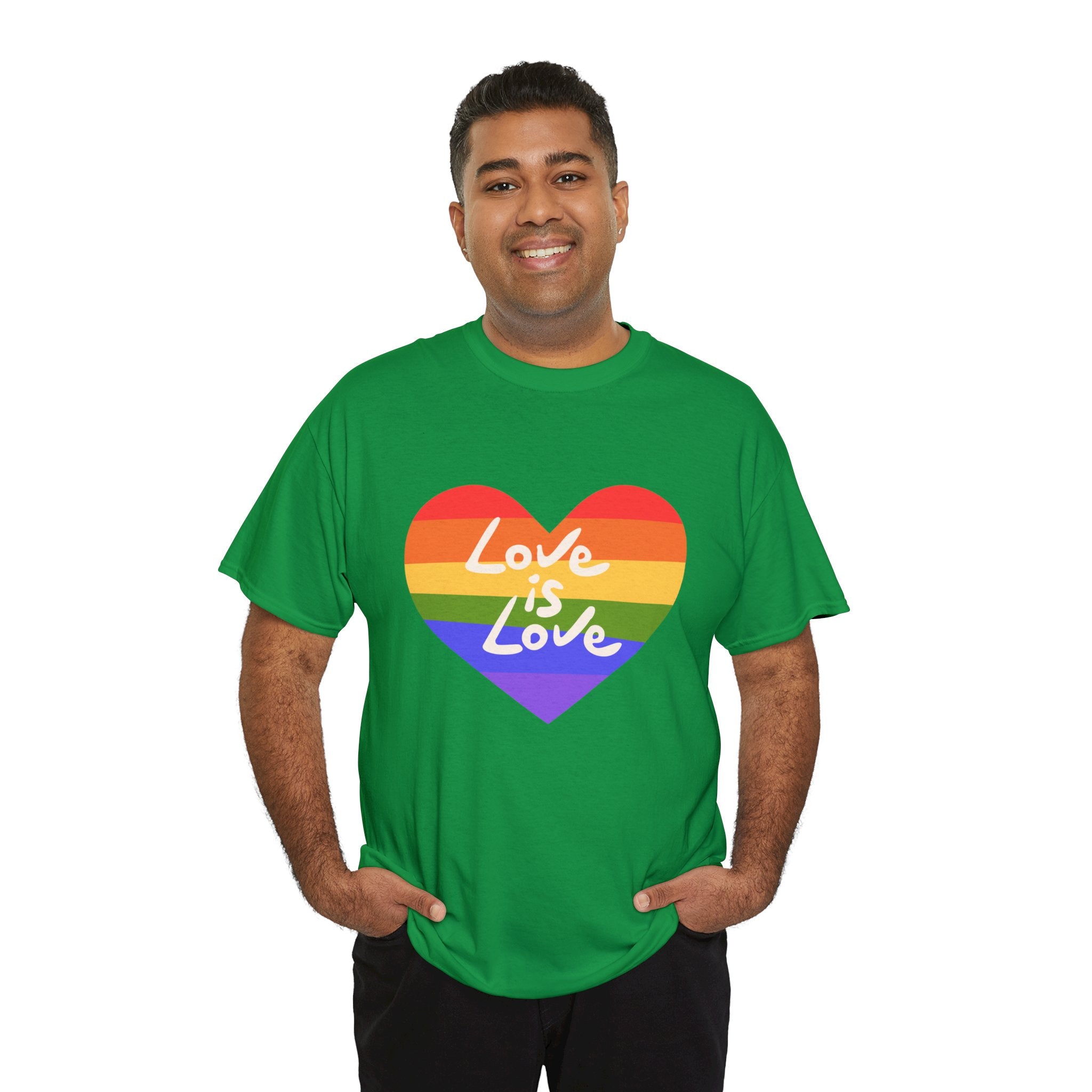 PRIDE T-Shirt: Love is Love Rainbow Heart