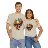 Skull T-Shirt: Skull and Sunflowers