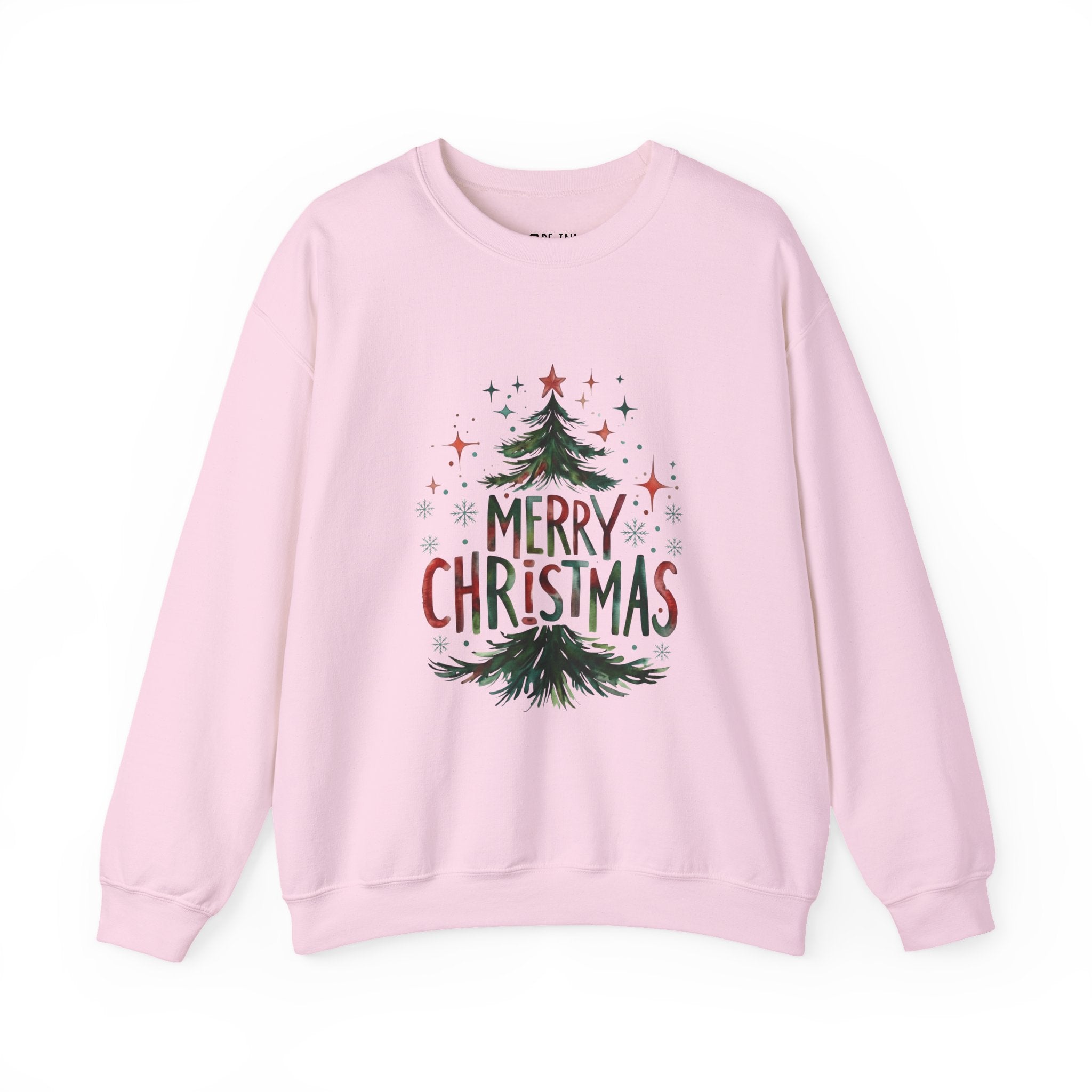 Merry Christmas Crewneck Sweatshirt — Festive Tree Holiday Pullover