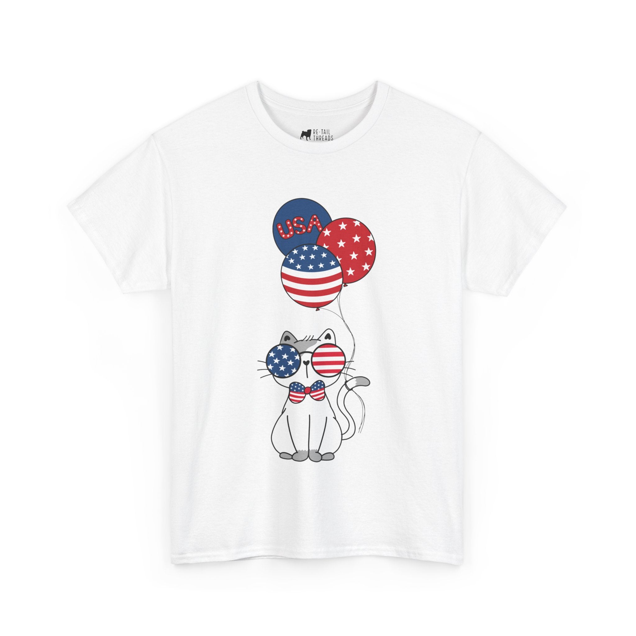 4th of July T-Shirt: Patriotic Cat Balloons