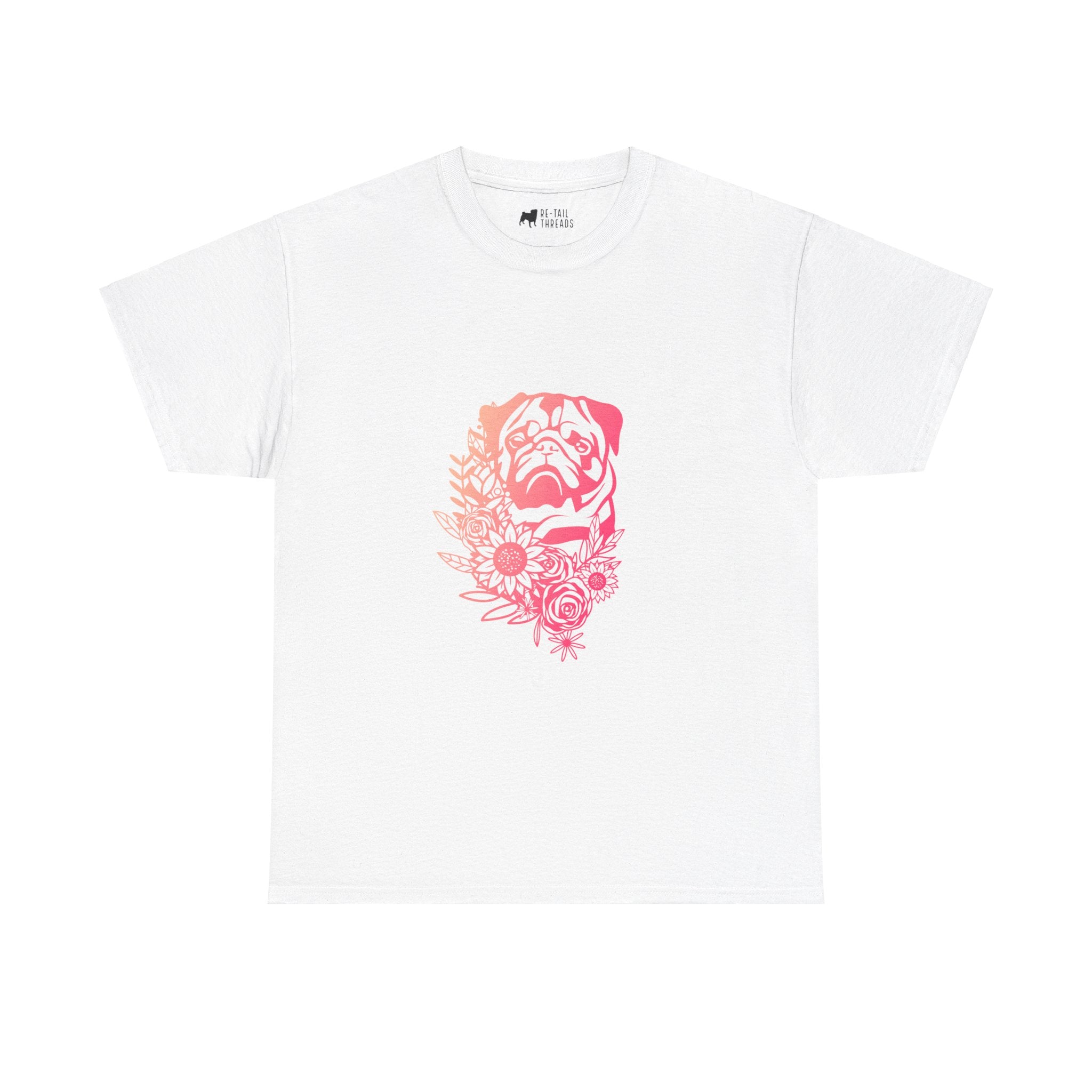 Pug T-Shirt: Pug With Flowers #3