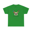 Christmas T-Shirt: Fa La La La La Pug with Ornaments & Antlers