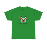 Christmas T-Shirt: Fa La La La La Pug with Ornaments & Antlers
