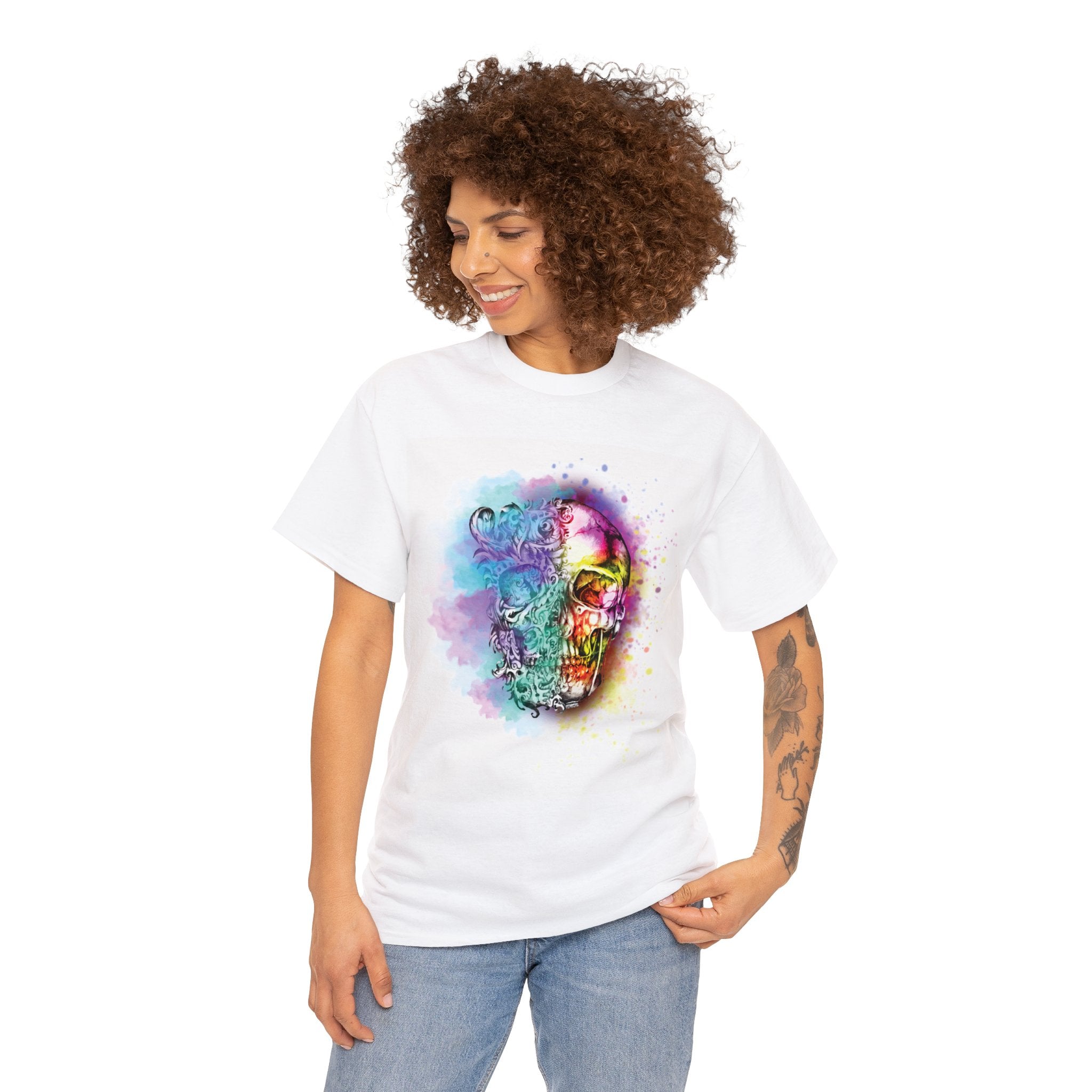 Skull T-Shirt: Gold & Multicolor