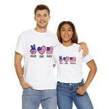 4th of July T-Shirt: Peace Love America