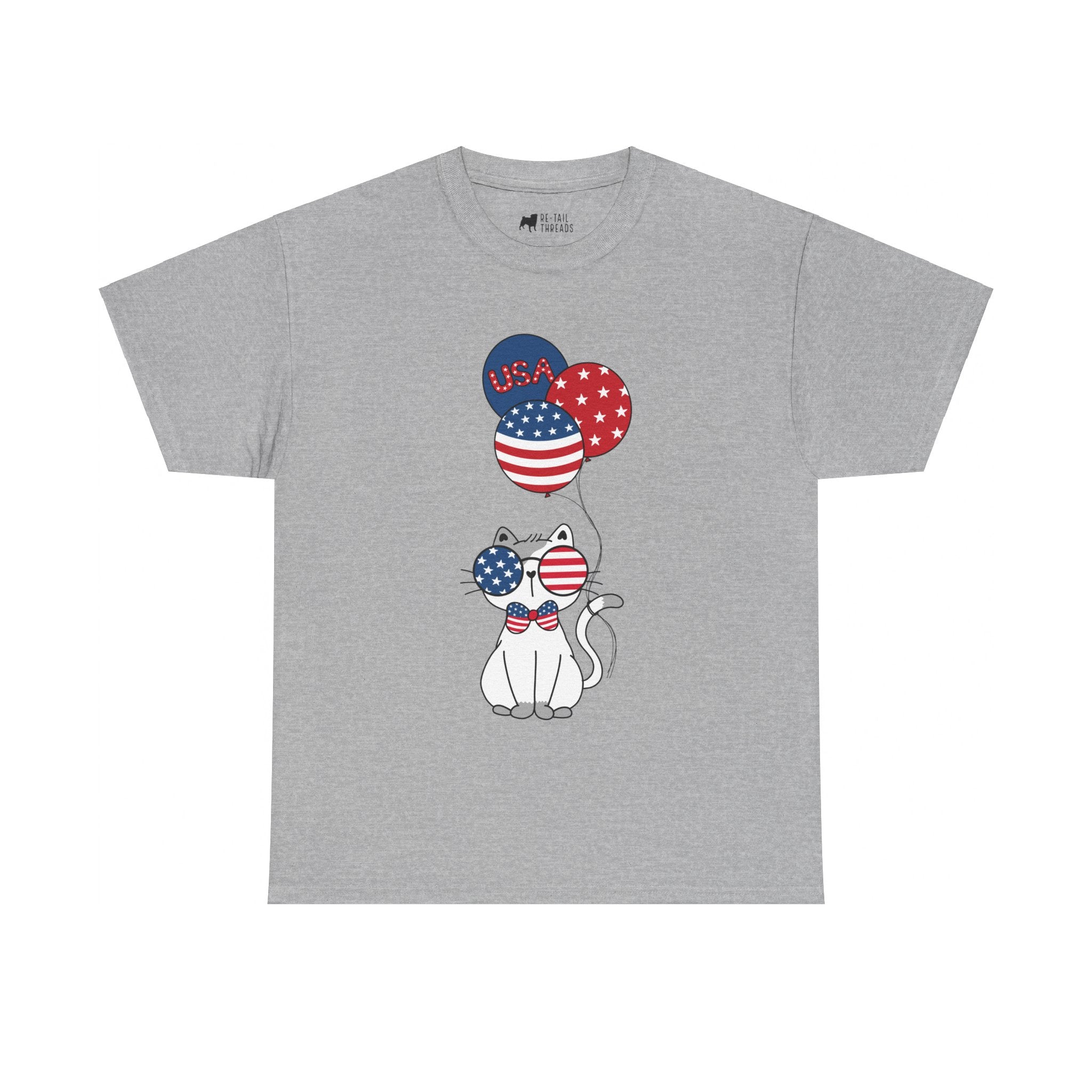 4th of July T-Shirt: Patriotic Cat Balloons