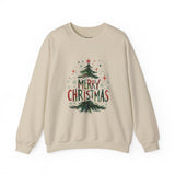 Merry Christmas Crewneck Sweatshirt — Festive Tree Holiday Pullover