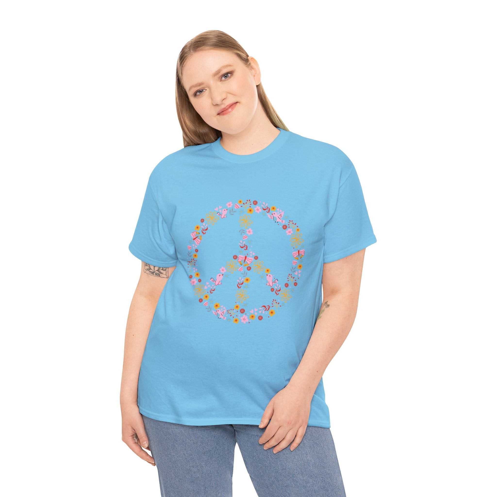 Summer T-Shirt: Flowery Peace Sign