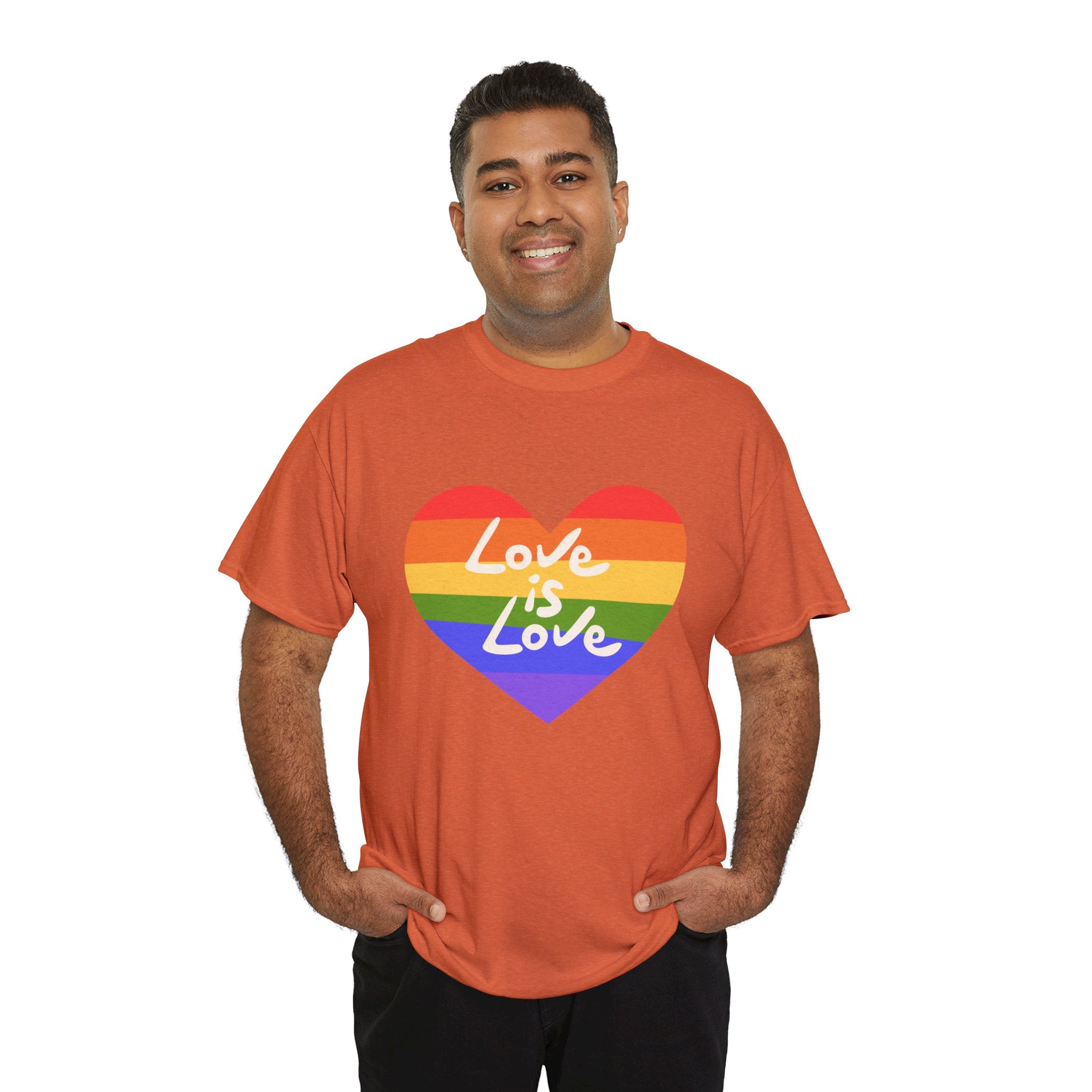 PRIDE T-Shirt: Love is Love Rainbow Heart