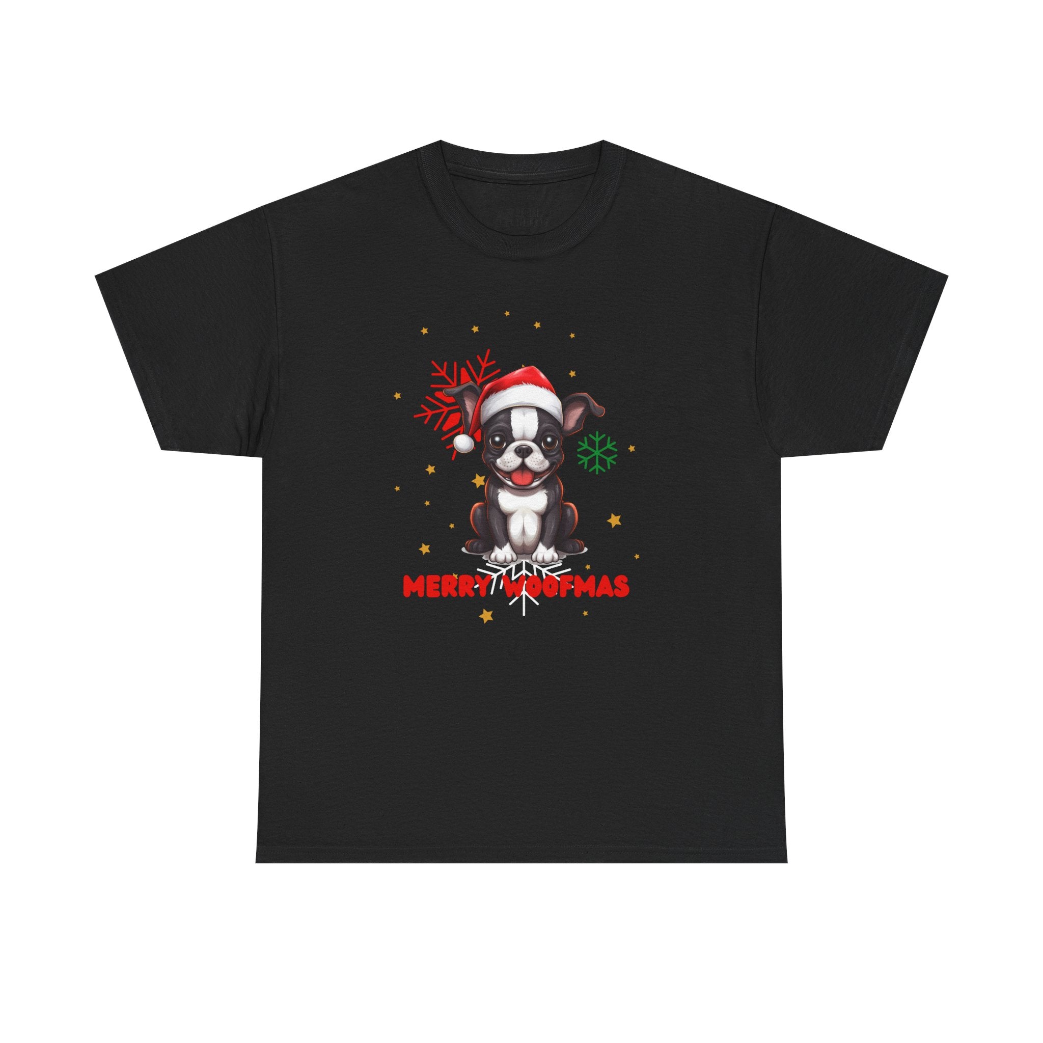 Christmas T-Shirt: Santa Hat Boston Terrier