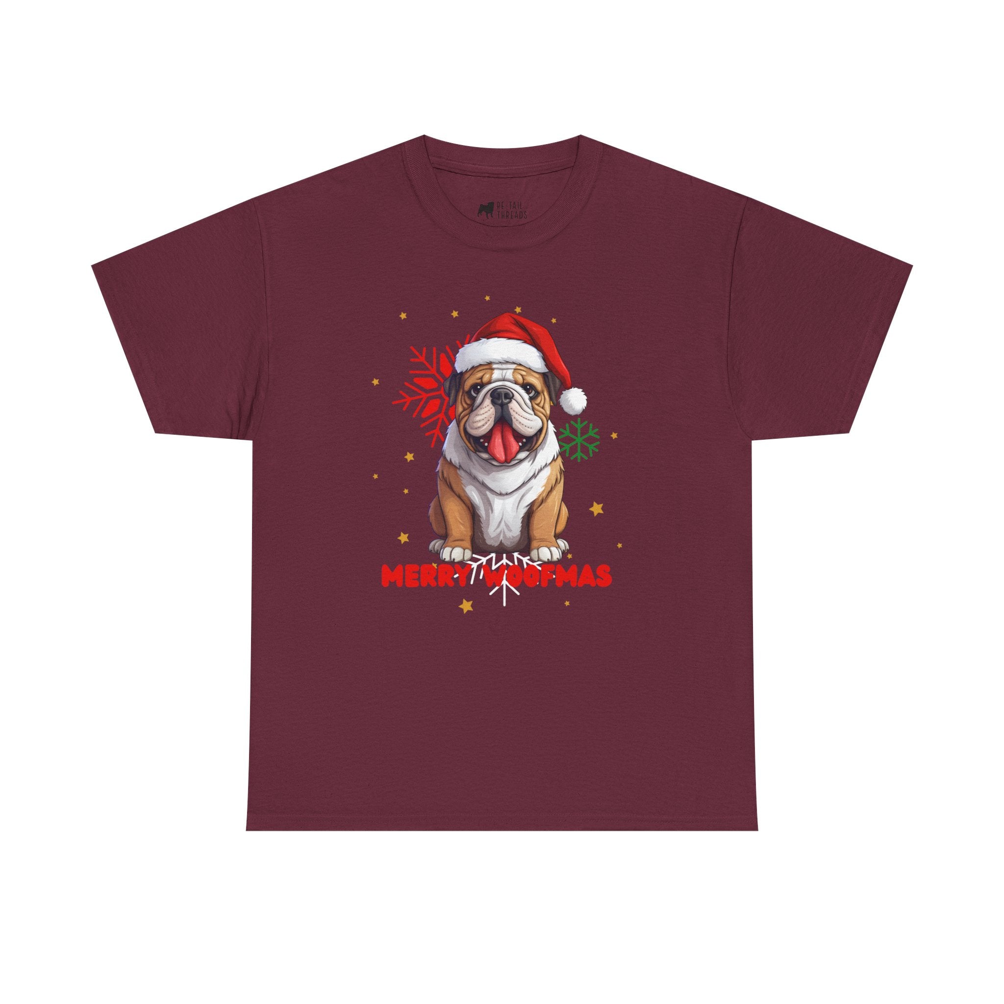 Christmas T-Shirt: Santa Hat English Bulldog