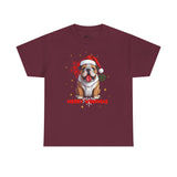 Christmas T-Shirt: Santa Hat English Bulldog