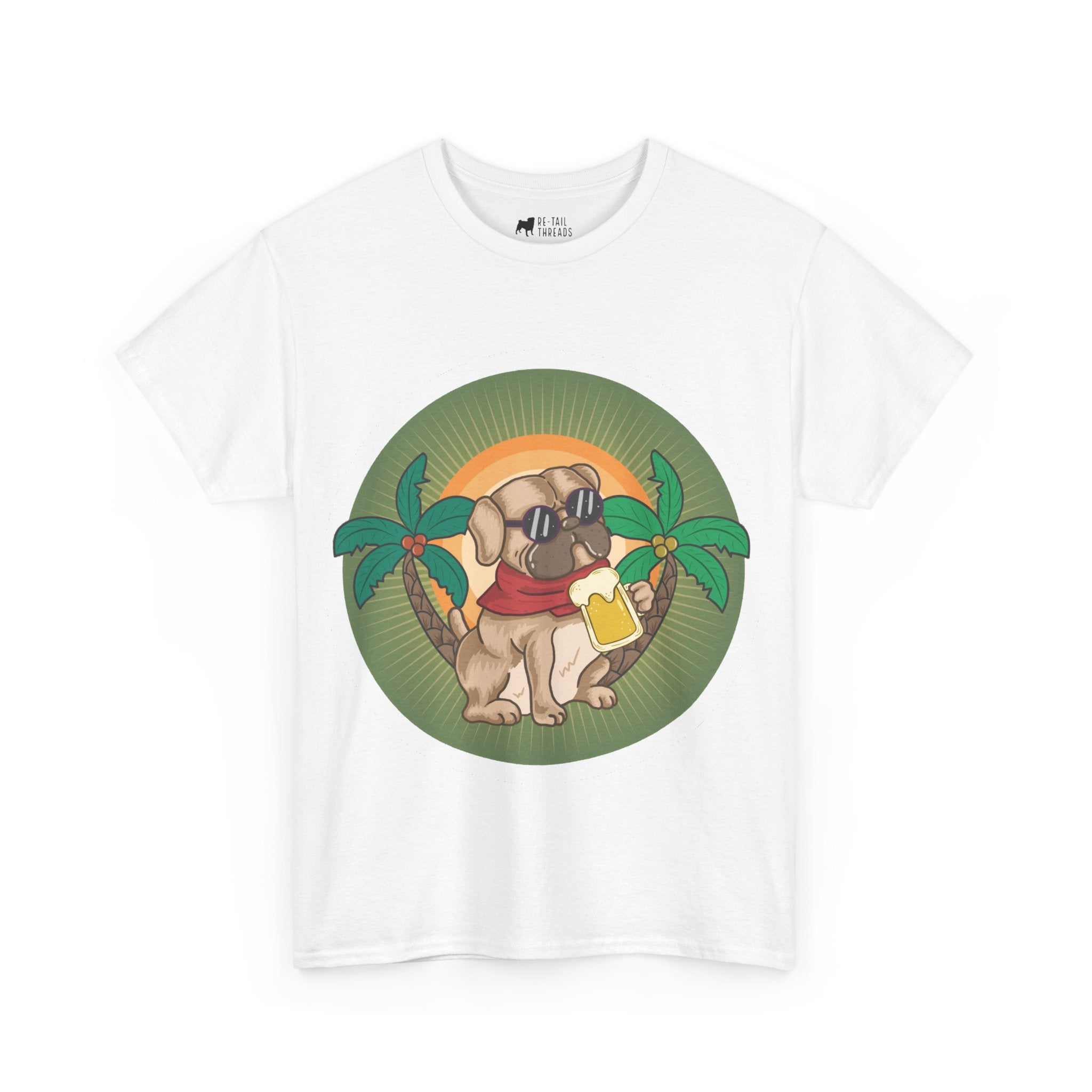 Pug T-Shirt: Pug & Palm Trees