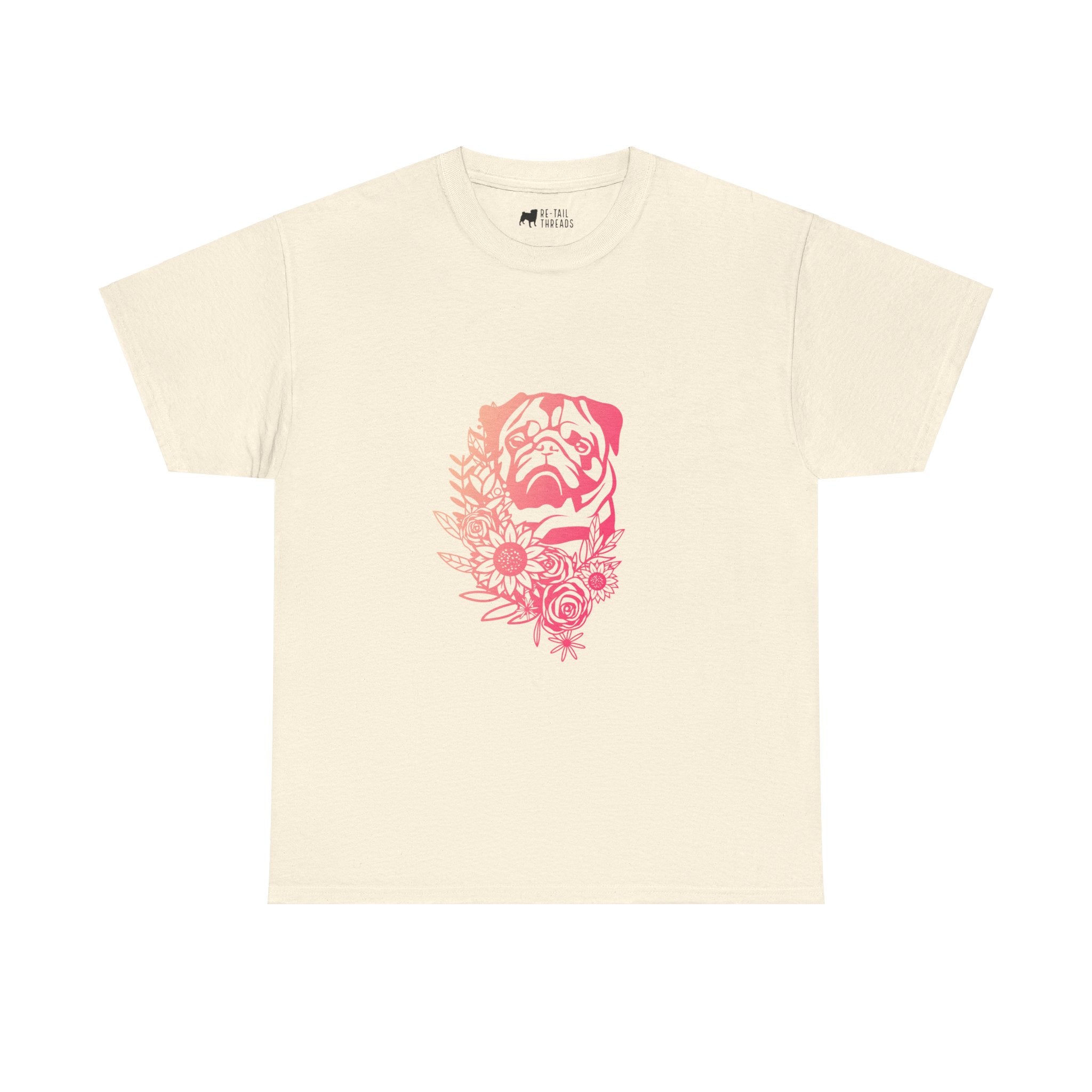 Pug T-Shirt: Pug With Flowers #3