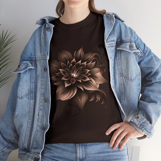 Summer T-Shirt: Brown Flower