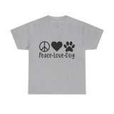 Dog T-Shirt: Peace Love Dog