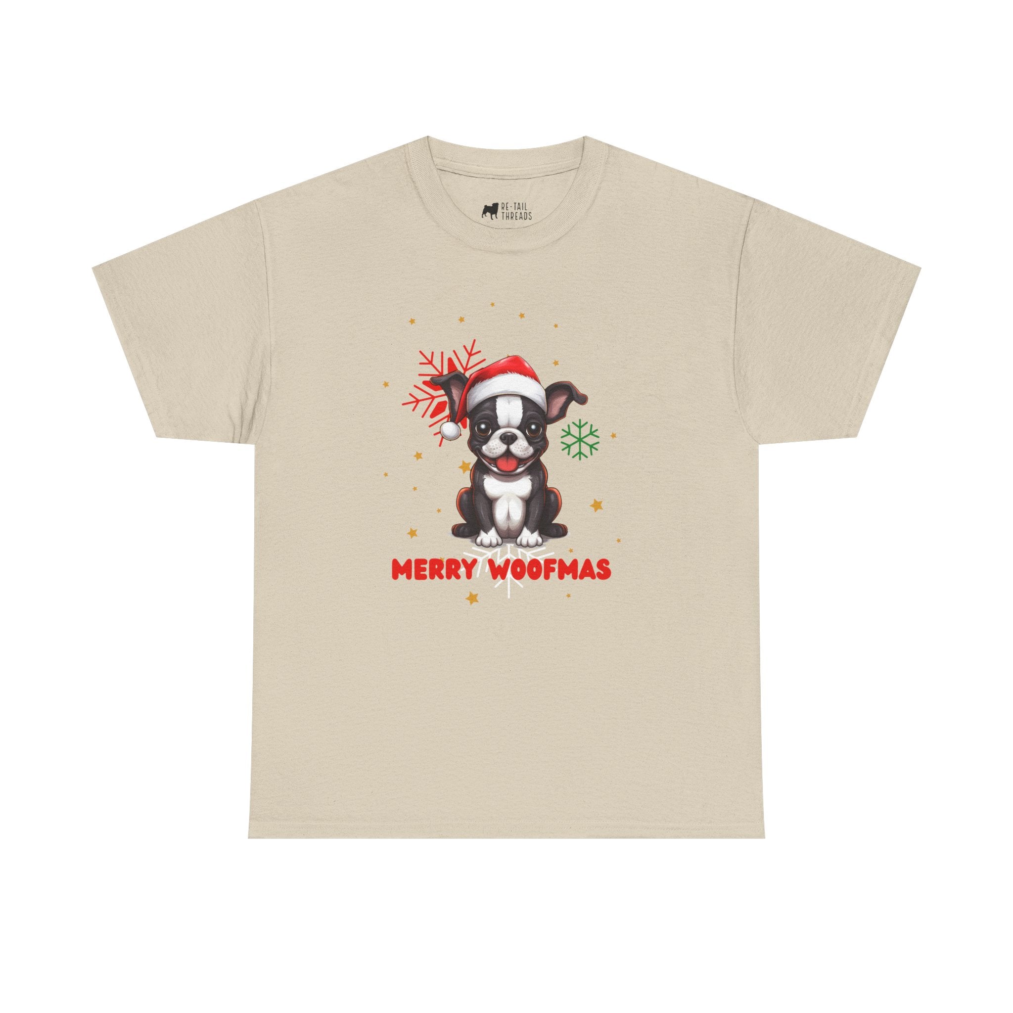 Christmas T-Shirt: Santa Hat Boston Terrier