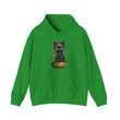 Halloween Hoodie: Black Cat on a Pumpkin
