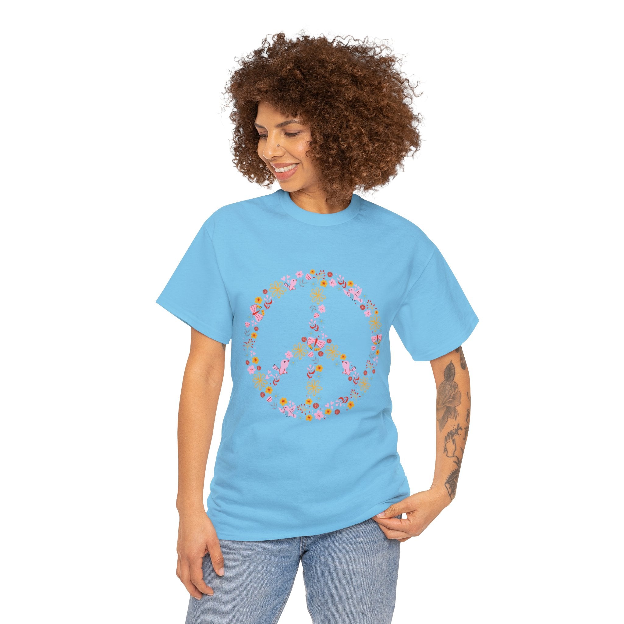 Summer T-Shirt: Flowery Peace Sign