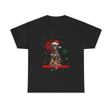 Christmas T-Shirt: Black and Tan Dog