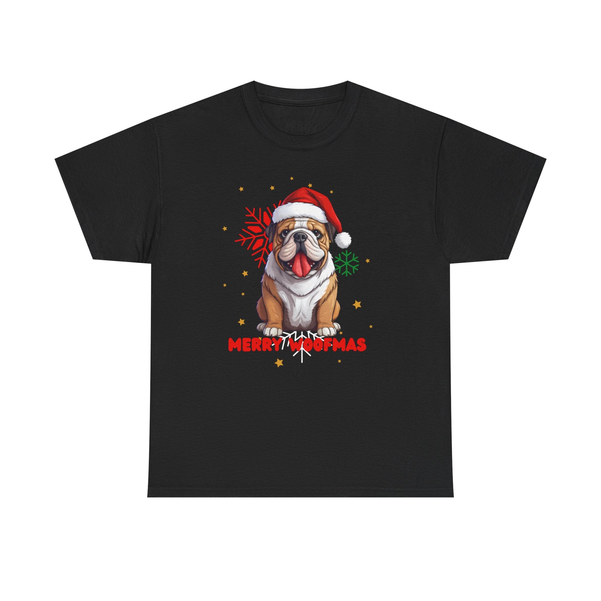 Christmas T-Shirt: Santa Hat English Bulldog