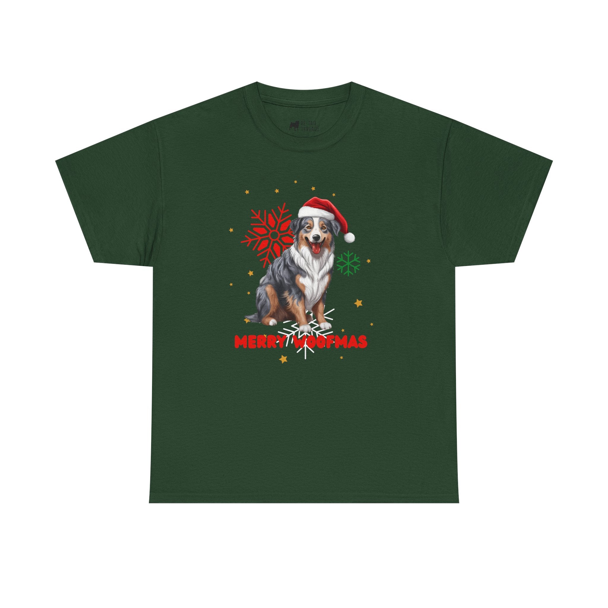 Christmas T-Shirt: Santa Hat Australian Shepard
